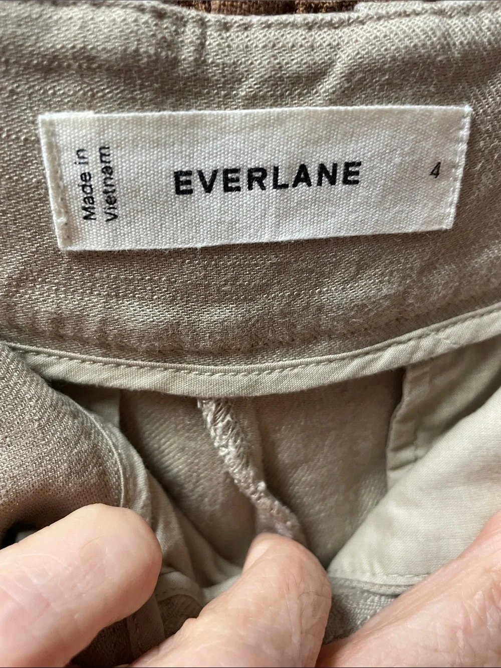 Everlane Linen Trousers Khaki Size 4